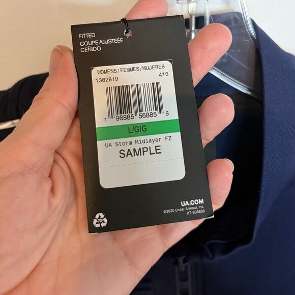 Under Armour Storm Women's Midlayer Full-Zip Track Jacket L Navy Blue Athletic - Picture 9 of 12